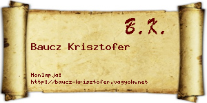 Baucz Krisztofer névjegykártya